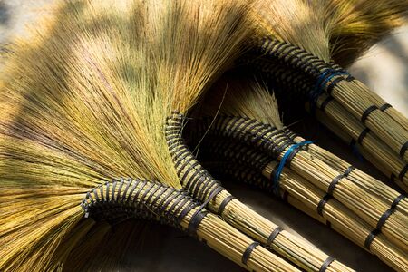 broom for cleaning in house,handmade productの写真素材