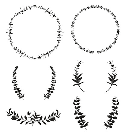 Vector illustration of   wreaths and branchesのイラスト素材