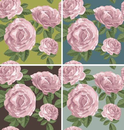 Illustration of rose seamless patternのイラスト素材