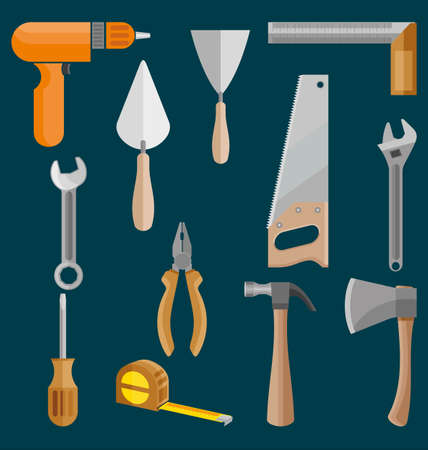 Vector Illustration of  construction tools setの写真素材