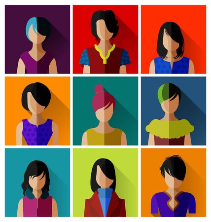 Businesswomen in flat design avatarのイラスト素材