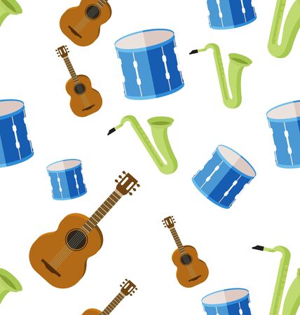 Illustration of music instrument  seamless pattern.のイラスト素材