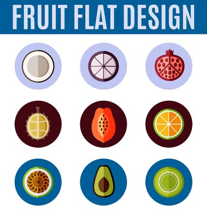 Vector Illustration of fruit flat iconのイラスト素材