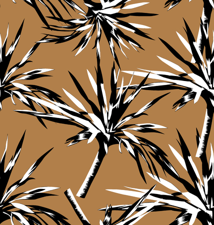 Vector Illustration of  tropical plant seamless pattern.のイラスト素材