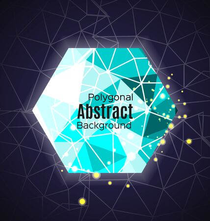 Dark background with connecting dots and lines. Light connection structure.のイラスト素材