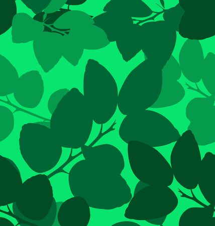 Vector Illustration of seamless leaves patternのイラスト素材