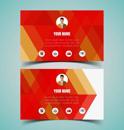 Vector Illustration of name card template.のイラスト素材