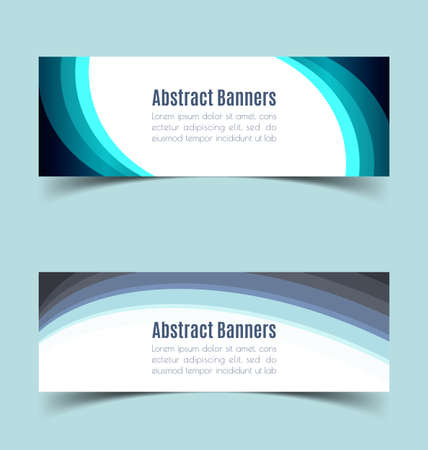 Set of abstract  horizontal banners with geometric shape.のイラスト素材