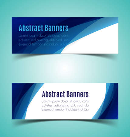 Set of abstract  horizontal banners with geometric shape.のイラスト素材