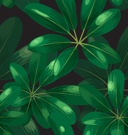 Seamless foliagel pattern with tropical flowers.Foliage seamless pattern in hawaiian style use for print fabric,textile,wallpaper,backgroundのイラスト素材
