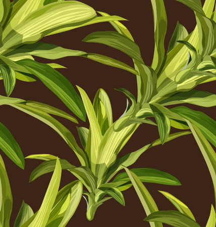 Vector Illustration of tropical plant seamless pattern.のイラスト素材