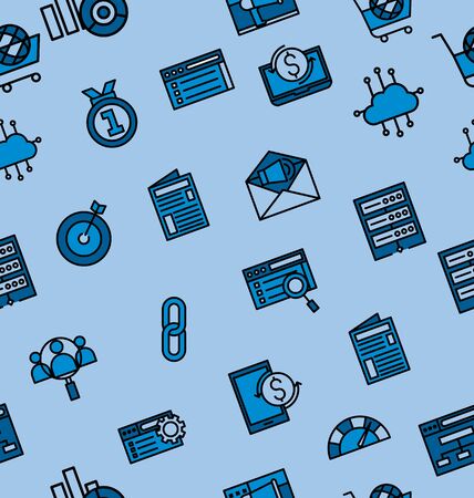 seamless pattern of online marketing icon.のイラスト素材