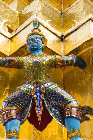 Bangkok, Grand Palace, The Green Demon Guard statue の写真素材