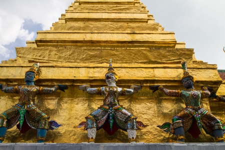 Bangkok, Grand Palace, The Green Demon Guard statue の写真素材
