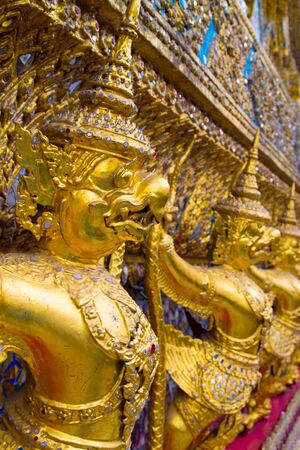 Golden Garudas at Grand Palace, Bangkokの写真素材