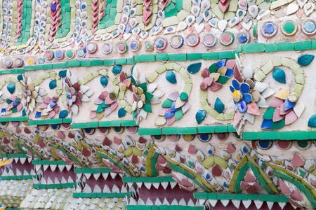 Building in Grand Palace finely decorated with mosaic tiles  Bangkok  Thailand の写真素材