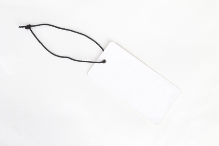 Blank price tag white isolated on white with soft shadow