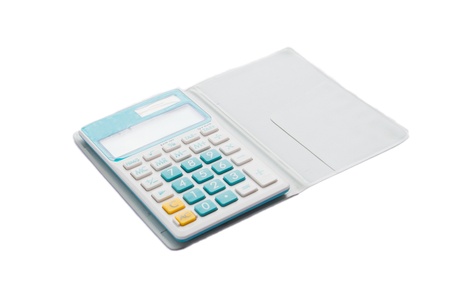 domestic small calculator, green keyの写真素材