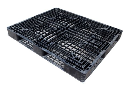 Old dirty plastic pallet black colorの写真素材