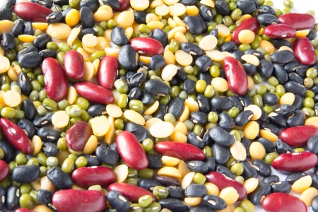 group mix beans on a white backgroundの写真素材