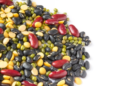 group mix beans on a white backgroundの写真素材