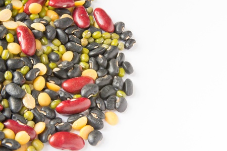 group mix beans on a white backgroundの写真素材