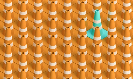 Traffic cone on white Background  Computer generated image の写真素材