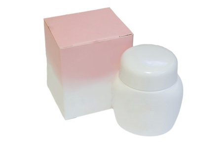 Cosmetic face cream container  on white backgroundの写真素材