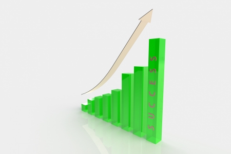 business graph success 3D Composition using basic materials and advanced lighting.の写真素材