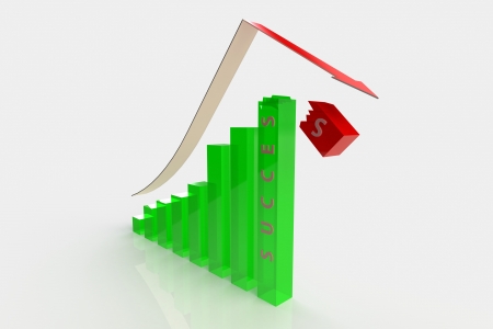 business graph success broken 3D Composition using basic materials and advanced lighting.の写真素材