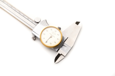 verniercaliper type dial on white backgroundの写真素材
