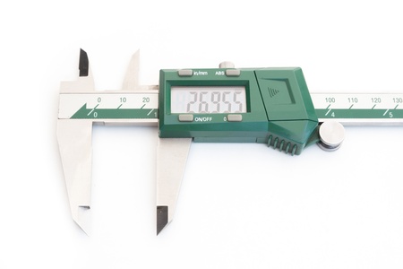 verniercaliper type digital on white backgroundの写真素材