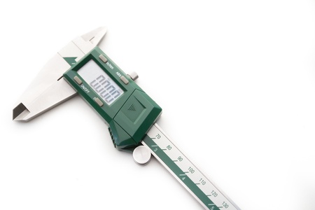 verniercaliper type digital on white backgroundの写真素材
