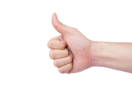 thumbs up symbol on white backgroundの写真素材