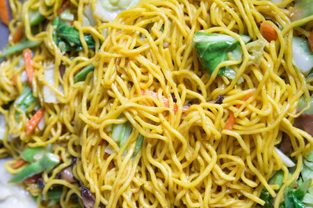 Delicious Stir-fried rice noodles colorful appetizingの写真素材