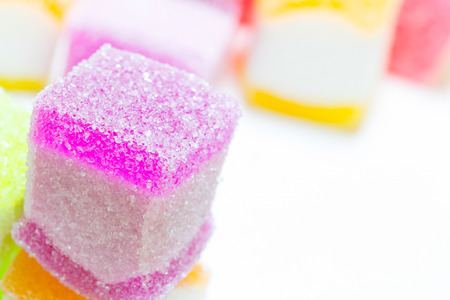 Delicious colorful marmalade and sugar, food backgroundsの写真素材