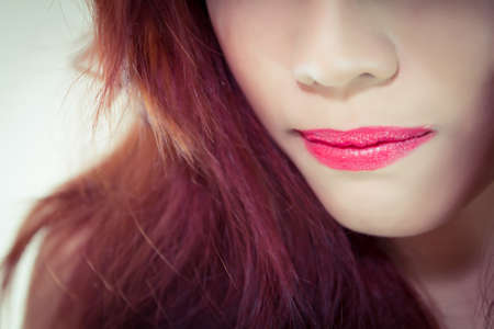 close up face beauty asian young women