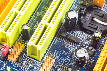 Computer mainboard detail memory socket, Technology background