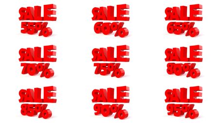 Advertising  sale discount sign. 3d render illustration.の写真素材