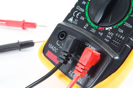 Digital multimeter isolate on white backgroundの写真素材