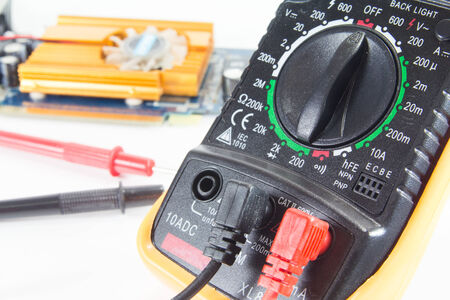 Digital multimeter isolate on white background