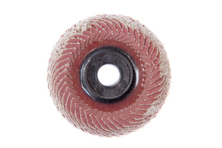 Abrasive disks for metal grinding, cutting on white backgroundの写真素材