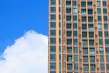 Blue abstract crop of modern office skyscraper backgroundのeditorial素材