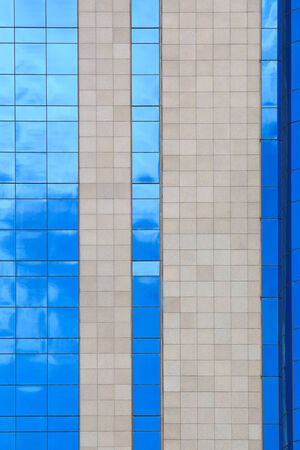 Clouds reflected in windows of modern office buildingのeditorial素材