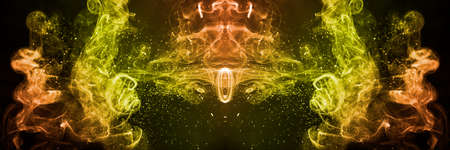 Smoke abstract background, colorful smoke of Joss stick