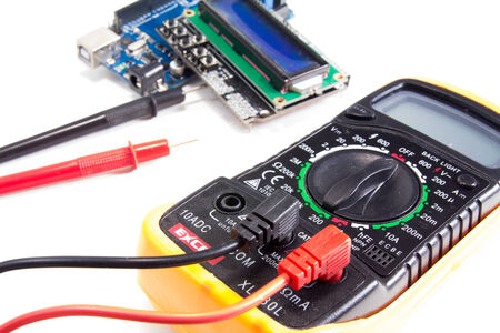 Digital multimeter isolate on white background
