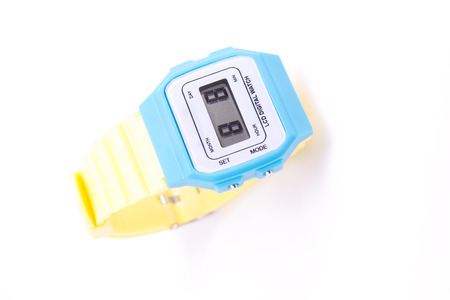 colourful Wristwatch isolated on a white backgroundの写真素材