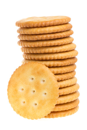 Biscuit Texture Closeup Details Isolated On Whiteの写真素材
