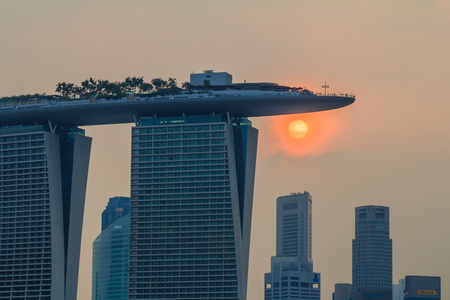 Singapore Skyline and view of Marina Bayのeditorial素材