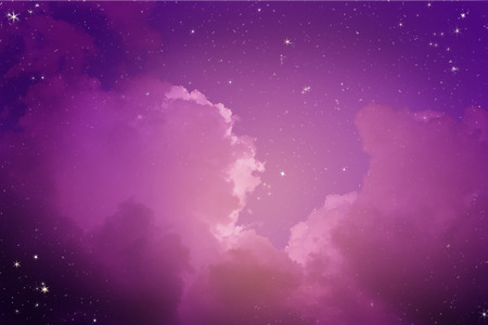 Fantastic and Beautiful night sky with many stars and cloud.の写真素材